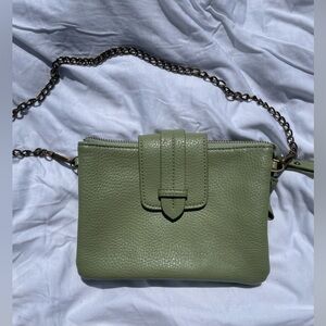 Remi Reid Green Leather Crossbody Bag